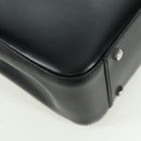 Salvatore Ferragamo Gancini Hand Bag Leather Black Silver Auth 172480V-16