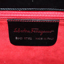 Salvatore Ferragamo Gancini Hand Bag Leather Black Silver Auth 172480V-12