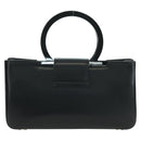 Salvatore Ferragamo Gancini Hand Bag Leather Black Silver Auth 172480V-2