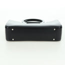 Salvatore Ferragamo Gancini Hand Bag Leather Black Silver Auth 172480V-5