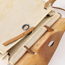 HERMES Herbag Ad PM Rugzak Canvas Leer 2way Beige Zilver Auth 172481-10