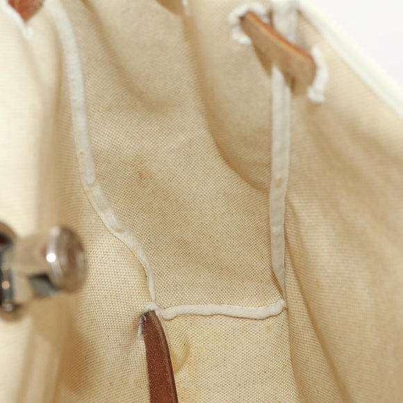 HERMES Herbag Ad PM Rugzak Canvas Leer 2way Beige Zilver Auth 172481