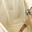 HERMES Herbag Ad PM Rugzak Canvas Leer 2way Beige Zilver Auth 172481-22
