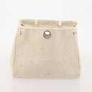 HERMES Herbag Ad PM Rugzak Canvas Leer 2way Beige Zilver Auth 172481-23