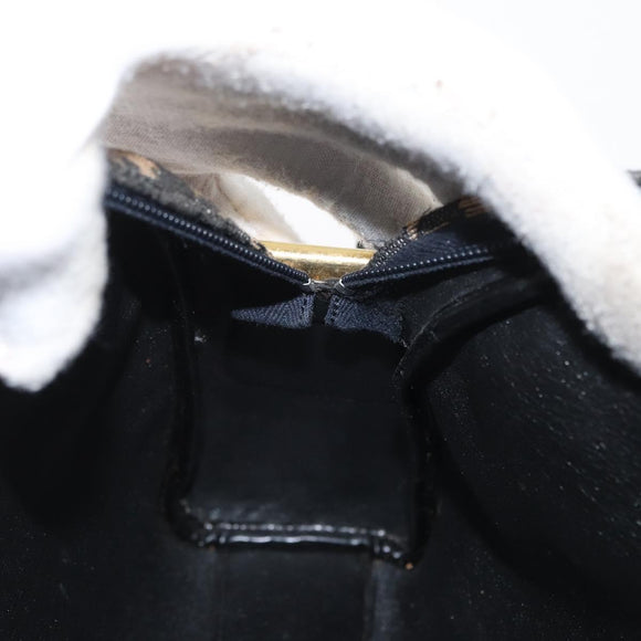 Christian Dior Trotter Canvas Shoulder Bag Navy Gold Auth 172485