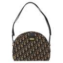 Christian Dior Trotter Canvas Shoulder Bag Navy Gold Auth 172485-13