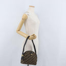 Christian Dior Trotter Canvas Shoulder Bag Navy Gold Auth 172485-20