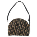 Christian Dior Trotter Canvas Shoulder Bag Navy Gold Auth 172485-2