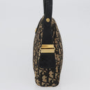 Christian Dior Trotter Canvas Shoulder Bag Navy Gold Auth 172485-3