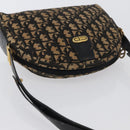 Christian Dior Trotter Canvas Shoulder Bag Navy Gold Auth 172485-6