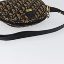 Christian Dior Trotter Canvas Shoulder Bag Navy Gold Auth 172485-7