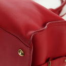 SAINT LAURENT Cabas Classic Hand Bag Leather Red Gold 311208 Auth 172487M-15