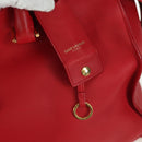 SAINT LAURENT Cabas Classic Hand Bag Leather Red Gold 311208 Auth 172487M-9