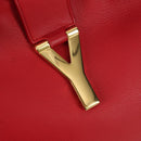 SAINT LAURENT Cabas Classic Hand Bag Leather Red Gold 311208 Auth 172487M-18