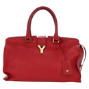 SAINT LAURENT Cabas Classic Hand Bag Leather Red Gold 311208 Auth 172487M-13