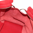 SAINT LAURENT Cabas Classic Hand Bag Leather Red Gold 311208 Auth 172487M-22