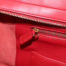 SAINT LAURENT Cabas Classic Hand Bag Leather Red Gold 311208 Auth 172487M-24