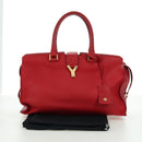 SAINT LAURENT Cabas Classic Hand Bag Leather Red Gold 311208 Auth 172487M-12