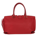 SAINT LAURENT Cabas Classic Hand Bag Leather Red Gold 311208 Auth 172487M-2