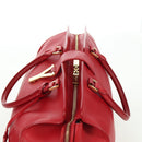 SAINT LAURENT Cabas Classic Hand Bag Leather Red Gold 311208 Auth 172487M-6