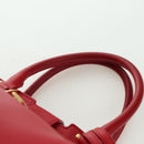 SAINT LAURENT Cabas Classic Hand Bag Leather Red Gold 311208 Auth 172487M-14