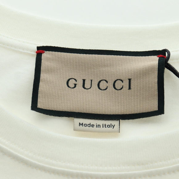 GUCCI Short Sleeved T Shirt Cotton White Auth 172489M