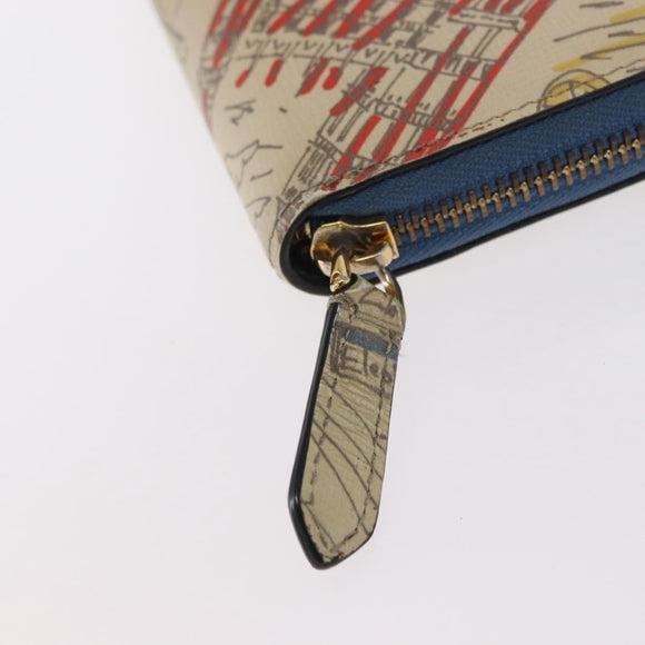 BURBERRY Long Wallet Leather Ivory Gold Auth 172501