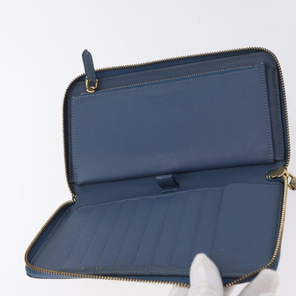 BURBERRY Long Wallet Leather Ivory Gold Auth 172501