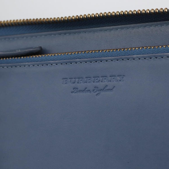 BURBERRY Long Wallet Leather Ivory Gold Auth 172501