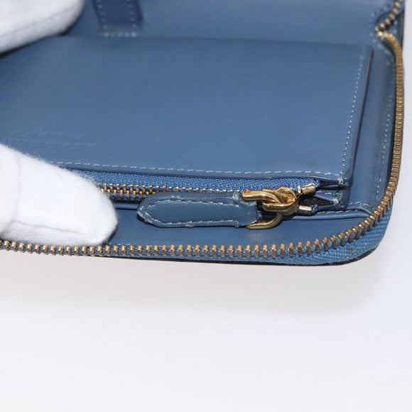 BURBERRY Long Wallet Leather Ivory Gold Auth 172501