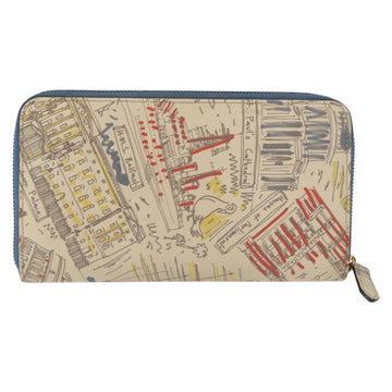 BURBERRY Long Wallet Leather Ivory Gold Auth 172501 - 0