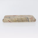 BURBERRY Long Wallet Leather Ivory Gold Auth 172501-6