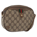 GUCCI GG Supreme Web Sherry Line Bag PVC Beige Gold 89 02 066 Auth 172511-1