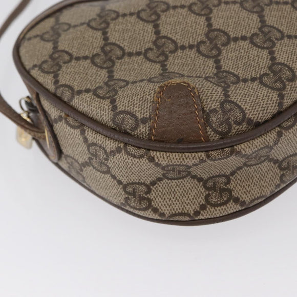 GUCCI GG Supreme Web Sherry Line Bag PVC Beige Gold 89 02 066 Auth 172511