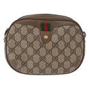 GUCCI GG Supreme Web Sherry Line Bag PVC Beige Gold 89 02 066 Auth 172511-13