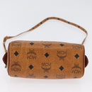 MCM Logogram Vicetos Mini Boston Bag PVC 2way Brown Gold Auth 172512A-5