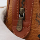 MCM Logogram Vicetos Mini Boston Bag PVC 2way Brown Gold Auth 172512A-18