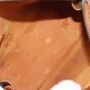 MCM Logogram Vicetos Mini Boston Bag PVC 2way Brown Gold Auth 172512A-11