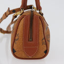 MCM Logogram Vicetos Mini Boston Bag PVC 2way Brown Gold Auth 172512A-3