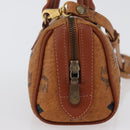 MCM Logogram Vicetos Mini Boston Bag PVC 2way Brown Gold Auth 172512A-4