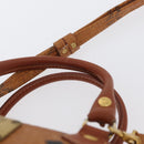 MCM Logogram Vicetos Mini Boston Bag PVC 2way Brown Gold Auth 172512A-8