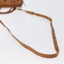 MCM Logogram Vicetos Mini Boston Bag PVC 2way Brown Gold Auth 172512A-9