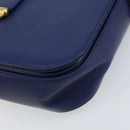 SAINT LAURENT Y Line Shoulder Bag Leather Blue Gold 311214 Auth 172514V-15