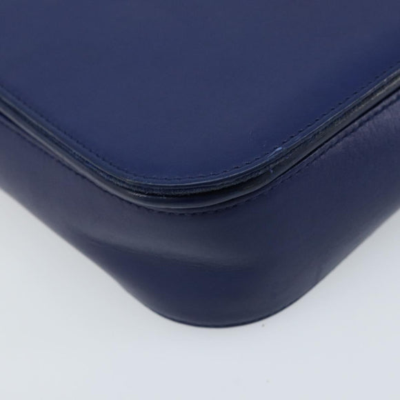 SAINT LAURENT Y Line Shoulder Bag Leather Blue Gold 311214 Auth 172514V