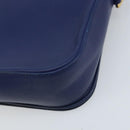 SAINT LAURENT Y Line Shoulder Bag Leather Blue Gold 311214 Auth 172514V-17