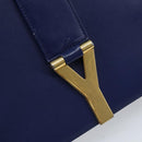 SAINT LAURENT Y Line Shoulder Bag Leather Blue Gold 311214 Auth 172514V-19