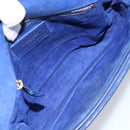 SAINT LAURENT Y Line Shoulder Bag Leather Blue Gold 311214 Auth 172514V-10