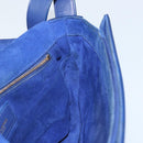 SAINT LAURENT Y Line Shoulder Bag Leather Blue Gold 311214 Auth 172514V-22