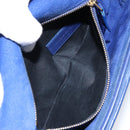 SAINT LAURENT Y Line Shoulder Bag Leather Blue Gold 311214 Auth 172514V-25