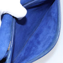 SAINT LAURENT Y Line Shoulder Bag Leather Blue Gold 311214 Auth 172514V-26